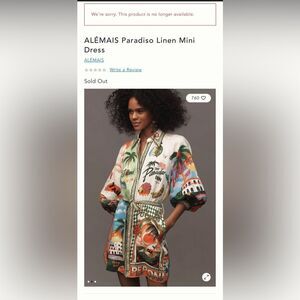 Alemais Multicolor Paradiso Linen Mini Dress Brand New with Tags